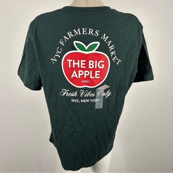 ❤️ NWT New York farmers market Men's Dark Green Graphic T-Shirt L - Picture 1 of 9
